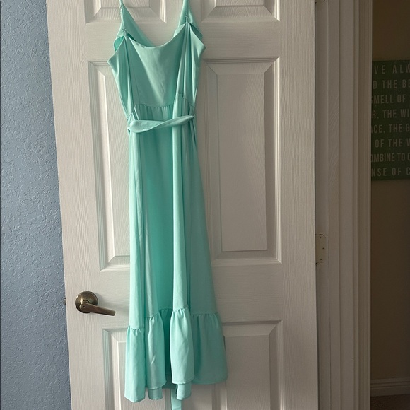 LOFT Outlet Mint Green Flounced Maxi Dress size 10P - Picture 2 of 5